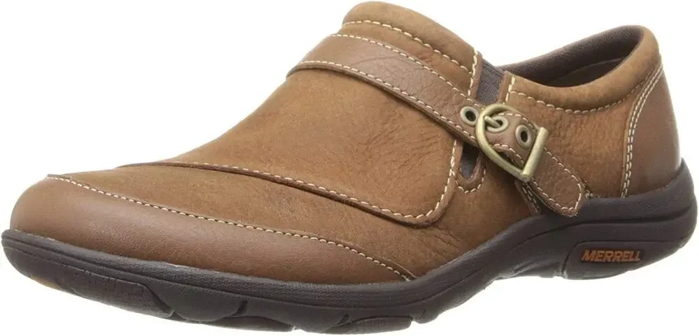 MERRELL WOMENS DASSIE BUCKLE SLIP-ON SHOE GROUNDED 9 M US
